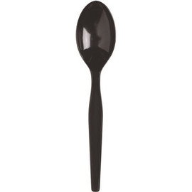 Dixie Ultra SmartStock Series-O Medium-Weight Black Disposable Polystyrene Plastic Combo Spoons, Utensils(960 per case)