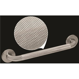 WingIts Premium Series 12 in. x 1.25 in. Diamond Knurled Grab Bar in Satin Stainless Steel (15 in. Overall Length)