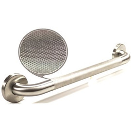 WingIts Premium Series 16 in. x 1.25 in. Diamond Knurled Grab Bar in Satin Stainless Steel (19 in. Overall Length)