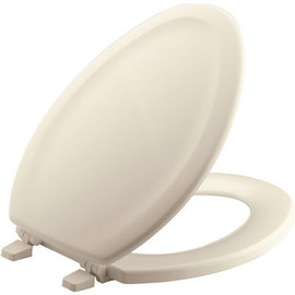 KOHLER Stonewood Elongated Closed-Front Toilet Seat in Almond