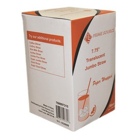 PRIME SOURCE 7.75 in. Wrapped Jumbo Straw (12000 per Case)