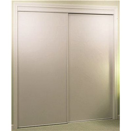 HOME DECOR INNOVATIONS 100 SERIES WHITEWOOD VINYL PANEL BYPASS DOOR, WHITE, 60X80 IN.