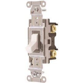 HUBBELL WIRING 15 Amp Single-Pole Commercial Specification Grade Toggle Switch, White