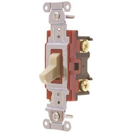 HUBBELL WIRING Pro Series 20 Amp Double Pole Hubbell Toggle Switch, Ivory