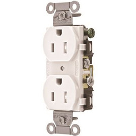 HUBBELL WIRING 15 Amp Hubbell Commercial Grade Tamper Resistant Duplex Receptacle, White