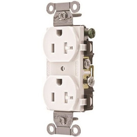 HUBBELL WIRING 20 Amp Hubbell Commercial Grade Tamper Resistant Duplex Receptacle, White