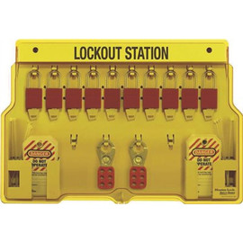 Master Lock 10 Padlock Station with Cover and 10 Aluminum Padlocks
