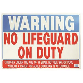 HY-KO Water Safety Warning No Lifeguard on Duty Pool Sign