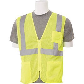 ERB S363P LG Hi Viz Lime Economy Poly Mesh Safety Vest