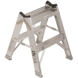 Werner 2 ft. Aluminum Twin Step Stool Ladder with 300 lbs. Load Capacity Type IA Duty Rating