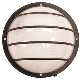 INCON LIGHTING OUTDOOR WALL FIXTURE, BLACK PAN HOUSING, WHITE POLY LENS 2/13WPL