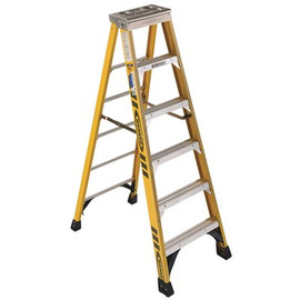 Werner 6 ft. Fiberglass Single-Sided Step Ladder with 375 lbs. Load Capacity Type IAA Duty Rating