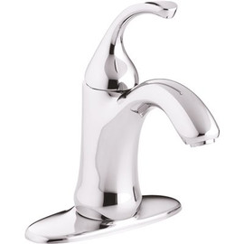 KOHLER Forte Single Hole Single-Handle Low-Arc Water-Saving Bathroom Faucet in Polished Chrome