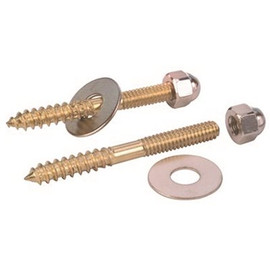 ProPlus Closet Screws 1/4 in. x 3-1/2 in. Brass Plated (2 Pack)