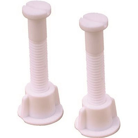 ProPlus 7/16 in. x 2-1/4 in. Toilet Seat Bolts Plastic White, Display Bag (2-Pack)