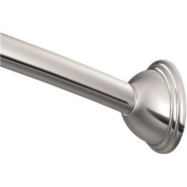 MOEN 60 in. Curved Shower Rod with Pivoting Flanges in Chrome