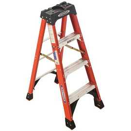 Werner 4 ft. Fiberglass Step Ladder (8 ft. Reach Height) with 300 lbs. Load Capacity Type IA Duty Rating