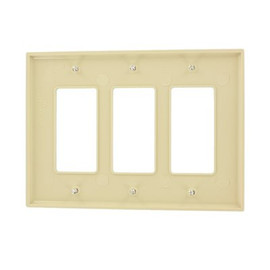 Leviton Decora 3-Gang Midway Nylon Decorator/Rocker Wall Plate - Ivory