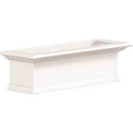 Mayne Yorkshire 36 in. x 12 in. Self Watering White Vinyl Window Box