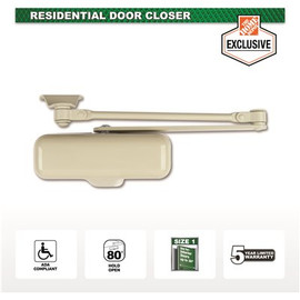 Universal Hardware Light-Duty Ivory Aluminum Residential Hold-Open Door Closer