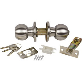 DANCO Entrance Keyed Door Knob Lock Set for Mobile Homes in Brushed Nickel