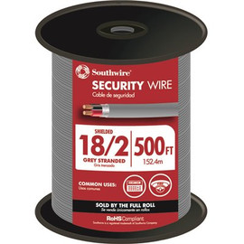 Southwire 500 ft. 18/2 Gray Stranded CU CL3R Shielded Security Cable