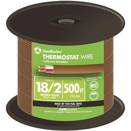 Southwire 500 ft. 18/2 Brown Solid CU CL2 Thermostat Wire