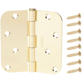 Everbilt 4 in. Satin Brass 5/8 in. Radius Door Hinge