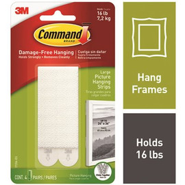 Command Large White Picture Hanging Adhesive Strips (Case of 24,4-Pairs)