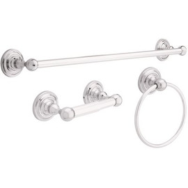 Delta Greenwich 3-Piece Bath Hardware Set with Towel Ring Toilet Paper Holder and 24 in. Towel Bar in Chrome