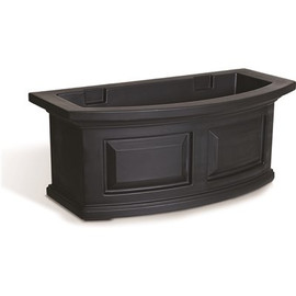 Mayne Nantucket 24 in. x 11.5 in. Self-Watering Black Polyethylene Window Box