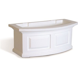 Mayne Nantucket 24 in. x 11.5 in. Self-Watering White Polyethylene Window Box