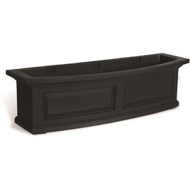 Mayne Nantucket 36 in. x 11.5 in. Self-Watering Black Polyethylene Window Box