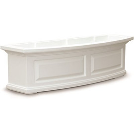 Mayne Nantucket 36 in. x 11.5 in. Self-Watering White Polyethylene Window Box