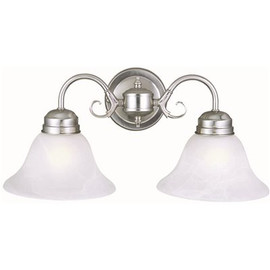 Design House Millbridge 2-Light Satin Nickel Sconce with Alabaster Glass Shade