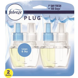 Febreze Plugins 0.87 oz. Linen and Sky Dual Scented Oil Plug-In Air Freshener Refill (2-Pack)