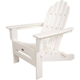 Trex Outdoor Furniture Cape Cod Classic White Folding Plastic Adirondack Chair