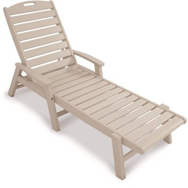 Trex Outdoor Furniture Yacht Club Sand Castle Plastic Outdoor Patio Stackable Chaise Lounge Chair