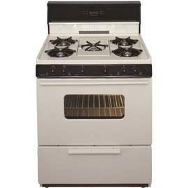 Premier 30 in. 3.91 cu. ft. Freestanding Gas Range with 5th Burner and Griddle Package in Biscuit