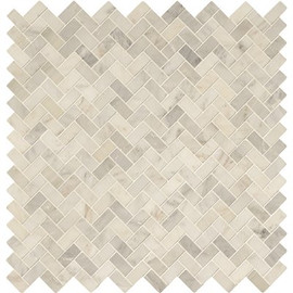 MSI Arabescato Carrara Herringbone 12.25 in. x 12.75 in. Honed Marble Look Floor and Wall Tile (9.4 sq. ft./Case)