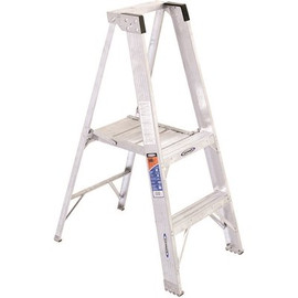 Werner 2 ft. Aluminum Platform Step Ladder ( 8 ft. Reach Height) with 300 lbs. Load Capacity Type IA Duty Rating