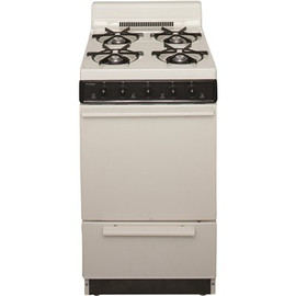 Premier 20 in. 2.42 cu. ft. Freestanding Gas Range in Biscuit with Black Trim