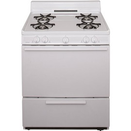 Premier 30 in. 3.91 cu. ft. Battery Spark Ignition Gas Range in White