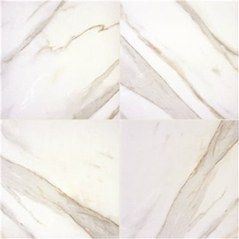 MSI Pietra Calacatta Ivory 24 in. x 24 in. Polished Porcelain Stone Look Floor and Wall Tile (16 sq. ft./Case)