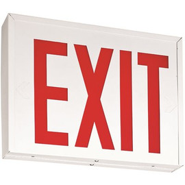 Lithonia Lighting New York Approved White Steel Integrated LED Emergency Exit Sign with Battery