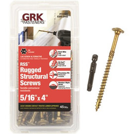 GRK Fasteners 5/16 in. x 4 in. Star Drive Round Head Rugged Structural Wood Screw (45-Piece per-Pack) GRK Fasteners 5/16 in. x 4 in. Star Drive Round Head Rugged Structural Wood Screw (45-Piece per-Pack)