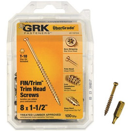 GRK Fasteners #8 x 1-1/2 in. Star Drive Trim-Head Finish Screw (100-per Pack) GRK Fasteners #8 x 1-1/2 in. Star Drive Trim-Head Finish Screw (100-per Pack)