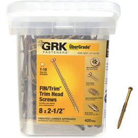 GRK Fasteners #8 x 2-1/2 in. Star Drive Trim-Head Finish/Trim Screw (420 per Pack)