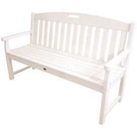 Trex Outdoor Furniture Yacht Club 60 in. Classic White Plastic Patio Bench