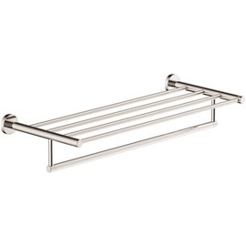 Symmons Dia 22 in. Wall-Mounted Towel Shelf with Bar in Polished Chrome